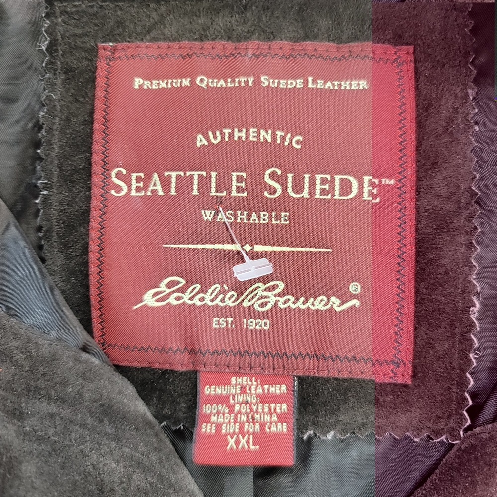 Eddie Bauer Womens Jacket Size 2XL Authentic Seattle Suede Brown NWOT - Picture 2 of 11